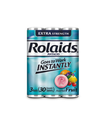 Rolaids Antacid Extra Strength Chewable Tablets Assorted Fruit - 30 Count - Image 2