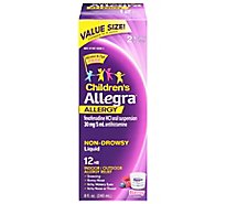 Allegra Childrens Allergy Antihistamine Liquid 12 Hour 30mg Non-Drowsy Berry - 8 Fl. Oz.