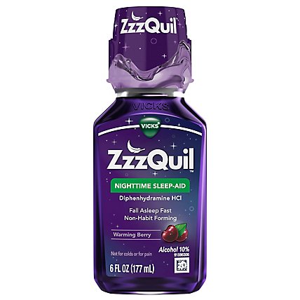 Vicks ZzzQuil Nighttime Warming Berry Liquid Sleep Aid - 6 Fl. Oz. - Image 3