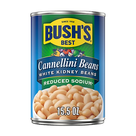 BUSH'S BEST Reduced Sodium Cannellini Beans - 15.5 Oz
