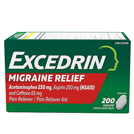 Excedrin Tablets Coated Caplets Migraine 200 Count Safeway