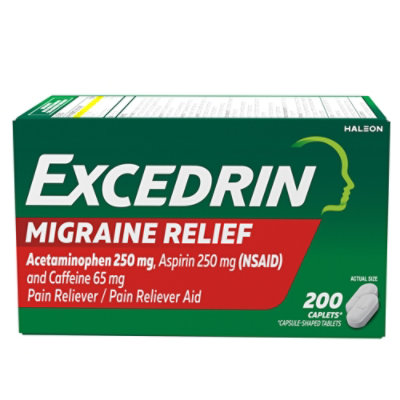 Excedrin Pain Reliever and Aid Migraine Caplets - 100 Count