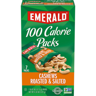 Emerald 100 Calorie Packs Cashews Halves & Pieces - 7-0.62 Oz