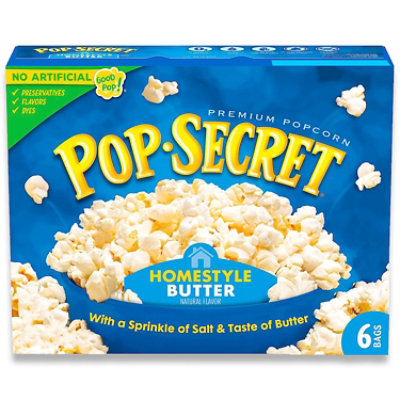 Pop Secret Homestyle Microwave Popcorn 6 Count - 3.2 Oz - Image 1