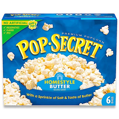 Pop Secret Microwave Popcorn Premium HomeStyle Pop-and-Serve Bags - 6-3.2 Oz