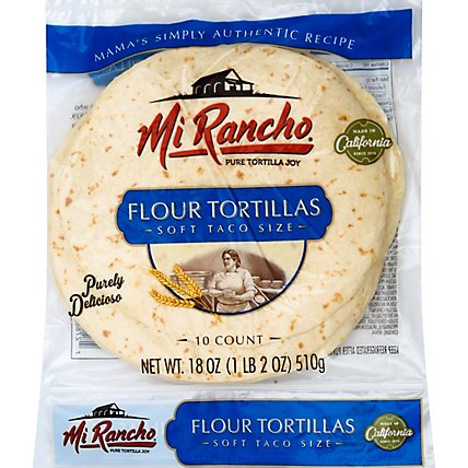 Mi Rancho Mamas Tortilla Flour Soft Taco Size Bag 10 Count - 18 Oz - Image 2