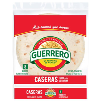 Guerrero Tortillas Flour Burrito De Harina Caseras Bag 8 Count - 20 Oz - Image 2