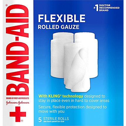 BAND-AID Gauze Rolled Medium Value Pack - 5 Count - Image 2
