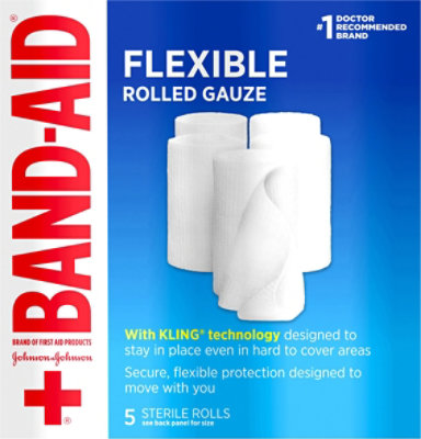 BAND-AID Gauze Rolled Medium Value Pack - 5 Count - Image 2