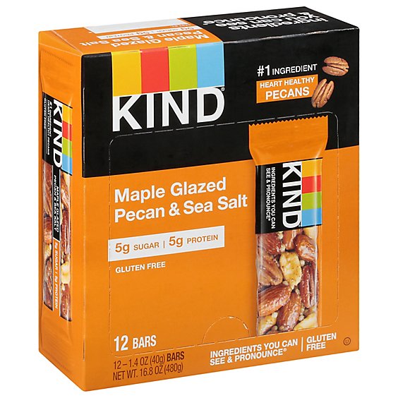 KIND Bar Nuts & Spices Maple Glazed & Sea Salt - 4-1.4 Oz