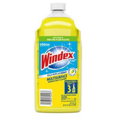 Windex Multi-Surface Vinegar Cleaner, Fresh Clean Scent, 23 oz Spray Bottle, 8-carton