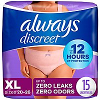 Always Discreet Incontinence Underwear for Women Maximum Absorbency XL - 15 Count - Image 1