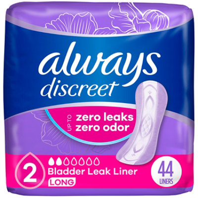 Always Discreet Postpartum Very Light Absorbency Long Length Incontinence Liners - 44 Count - Image 1