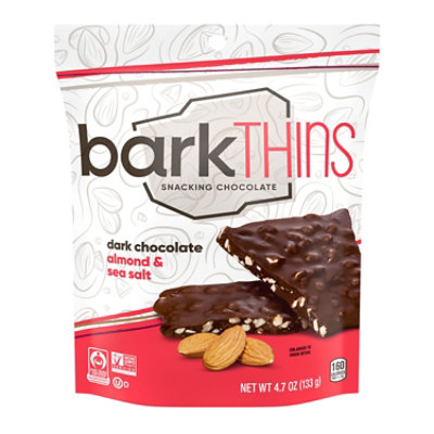 Barkthins Dark Chocolate Almond And Sea Salt Snacking Chocolate Bag - 4.7 Oz - Image 1