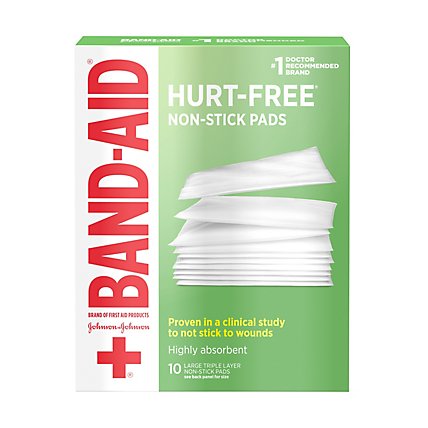 BAND-AID Pads Non-Stick Large - 10 Count - Image 1