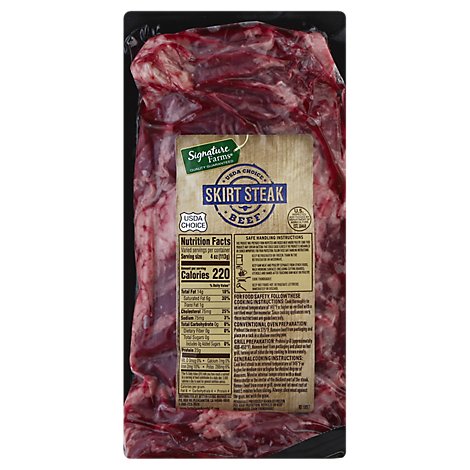 Signature Farms USDA Choice Beef Boneless Skirt Steak - 1.5Lbs