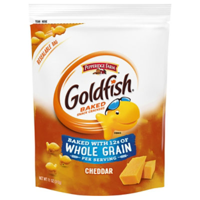 Pepperidge Farm Goldfish Baked with Whole Grain Cheddar Crackers Bag - 11 Oz