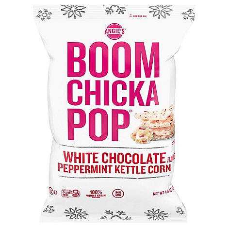 Angies BOOMCHICKAPOP Kettle Corn Holidrizzle White Chocolate & Peppermint - 4.5 Oz