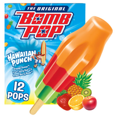 The Original Bomb Pop Frozen Hawaiian Punch Popsicles - 12-1.75 Fl. Oz.