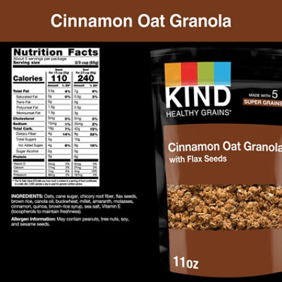KIND Healthy Grains Clusters Cinnamon Oat with Flax Seeds - 11 Oz - Image 2