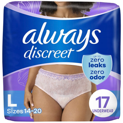 Always Discreet Incontinence Underwear for Women Maximum Absorbency Large - 17 Count - Image 1