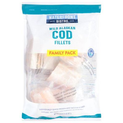 waterfront BISTRO Boneless Skinless Wild Alaskan Cod Fillets - 32 Oz - Image 3