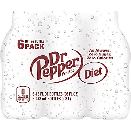 Diet Dr Pepper Soda 16 fl oz bottles 6 pack - Image 6