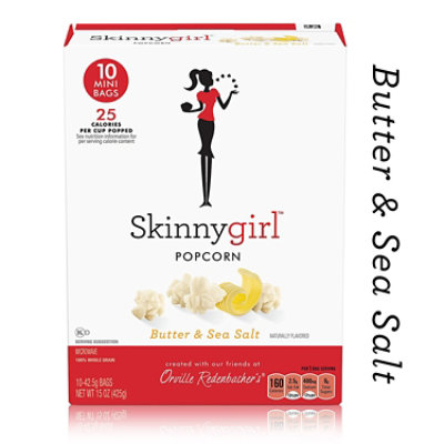 Skinnygirl Butter & Sea Salt Microwave Popcorn - 10-15 Oz - Image 1