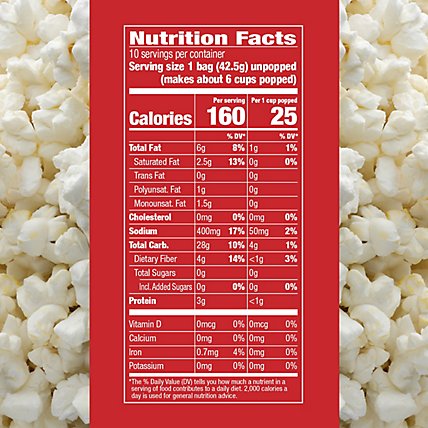 Orville Redenbacher's Skinnygirl Butter & Sea Salt Microwave Popcorn Mini Bag 10 Count - 15 Oz - Image 4