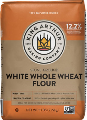King Arthur Baking Company Stone Ground White Whole Wheat Flour - 5 Lb - Image 2