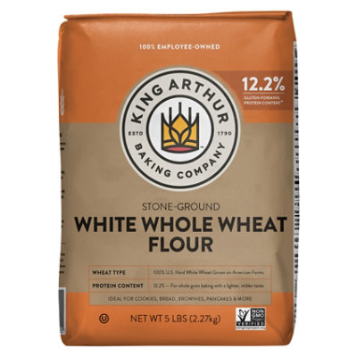 King Arthur Baking Company Stone Ground White Whole Wheat Flour - 5 Lb - Image 1