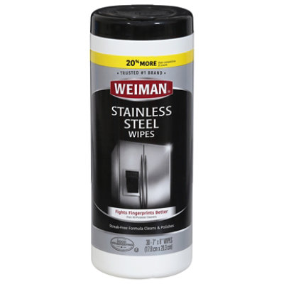 Weiman Stainless Steel Cleaner Wipes 30 Count Best Price