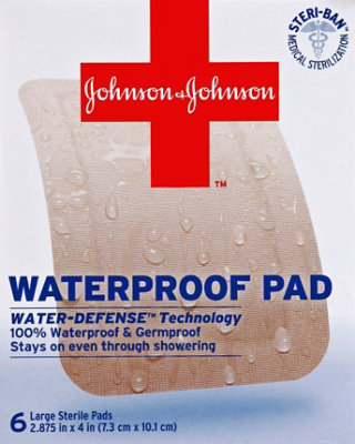 BAND-AID Pads Waterproof Large - 6 Count - Image 1