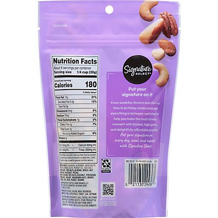 Signature SELECT Mixed Nuts Deluxe Roasted & Salted - 6 Oz - Image 6