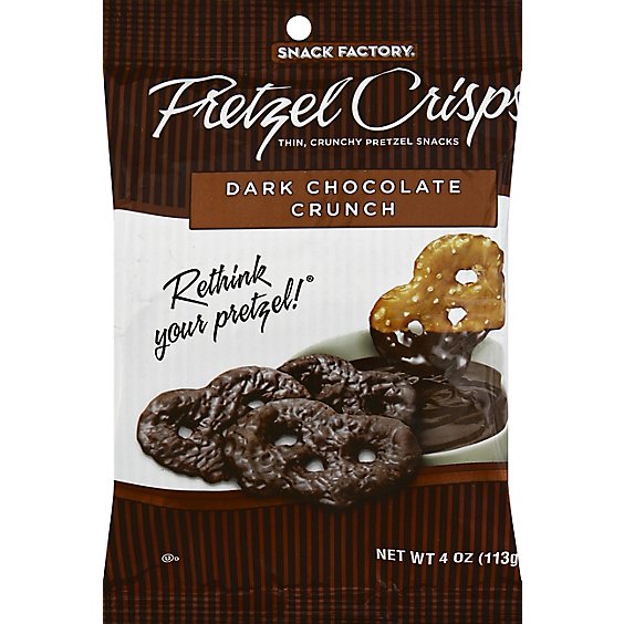 Snack Factory Pretzel Crisps Dark Chocolate Crunch - 4 Oz