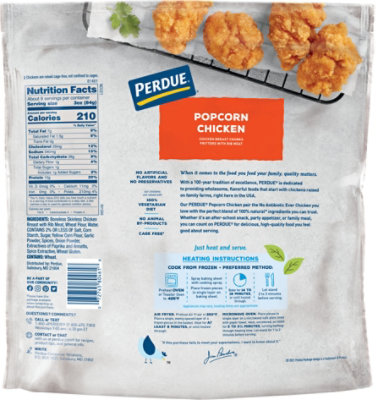 PERDUE Breaded Popcorn Style Chicken Breast Chunks Fully Cooked Frozen Meal - 26 Oz - Image 6