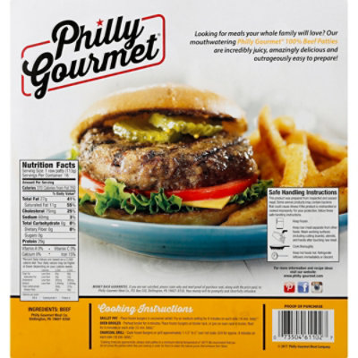 Philly Gourmet 100 Percent Beef Patty - 64 Oz - Image 5