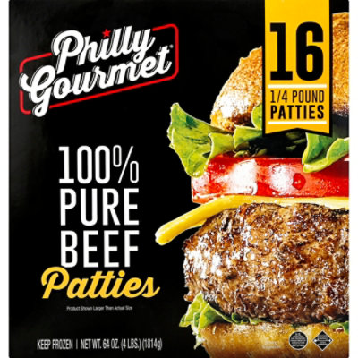 Philly Gourmet 100 Percent Beef Patty - 64 Oz - Image 1