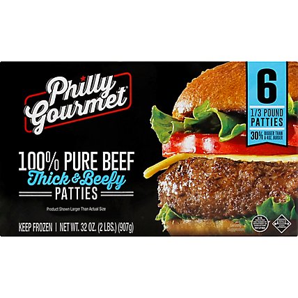 Philly Gourmet Thick And Beefy Beef Patty - 32 Oz - Image 2