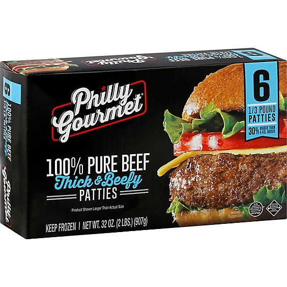Philly Gourmet Thick And Beefy Beef Patty - 32 Oz