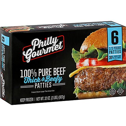 Philly Gourmet Thick And Beefy Beef Patty - 32 Oz - Image 1