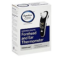 Signature Care Thermometer Forehead And Ear Infrared Digital Instant Read - Each