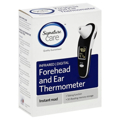 Signature Care Thermometer Forehead And Ear Infrared Digital Instant Read - Each