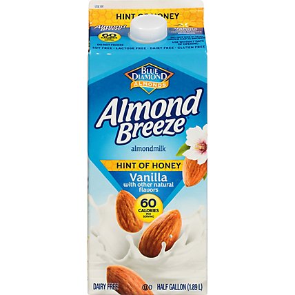 Blue Diamond Almonds Almond Breeze Milk Vanilla Hint Of Honey - 64 Fl. Oz. - Image 2