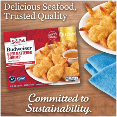 SeaPak Shrimp & Seafood Co. Shrimp Budweiser Beer Battered Oven Crunchy - 16 Oz - Image 4