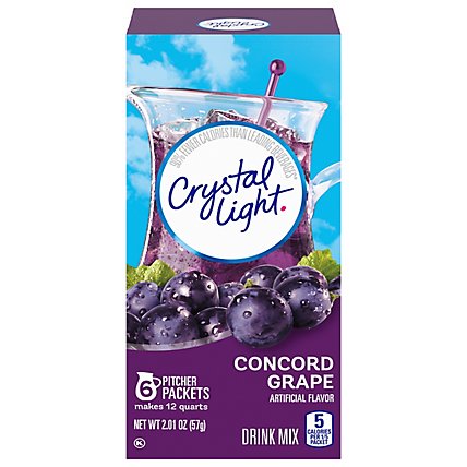 Crystal Light Concord Grape Artificially Flavored Powdered Drink Mix Pitcher Packets - 6 Count - Image 5