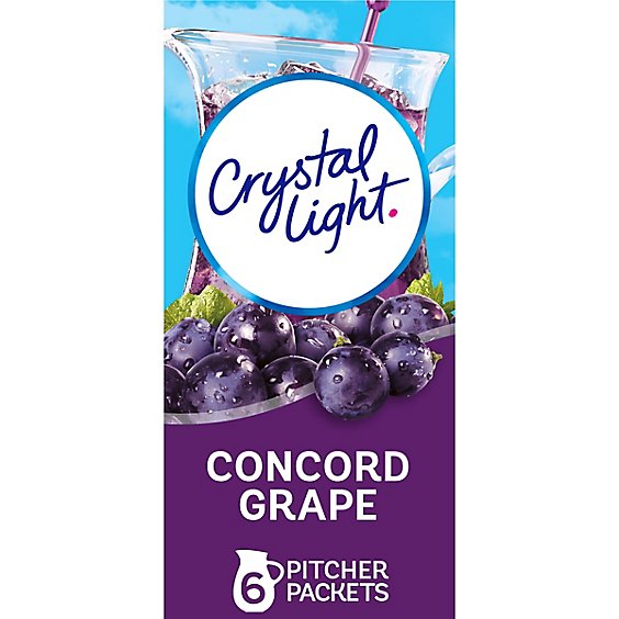 Crystal Light Concord Grape Artificially Flavored Powdered Drink Mix Pitcher Packets - 6 Count