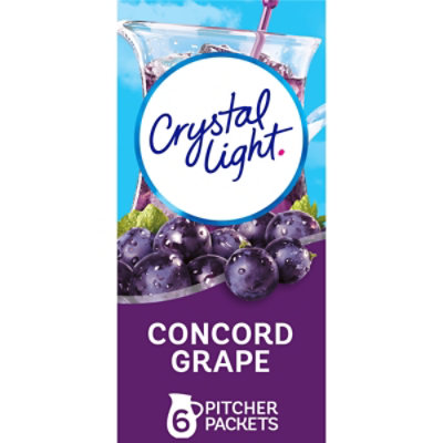 Crystal Light Concord Grape Artificially Flavored Powdered Drink Mix Pitcher Packets - 6 Count