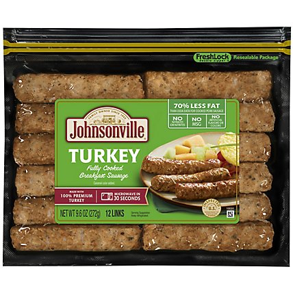 Johnsonville Breakfast Sausage Links Turkey Fully Cooked 12 Links - 9.6 Oz - Image 2