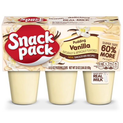 Snack Pack Super Vanilla Pudding - 6-5.5 Oz - Image 1